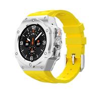 JQQJZLC Luxury Modification Kit for Samsung Galaxy Watch Ultra 47mm Stainless Steel Case Silicone Strap for Ultra 47mm DIY Accessorie Watchbands