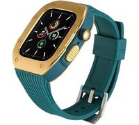 JQQJZLC Luxury Stainless Steel Refit Silicone Watch Strap Rm Mod Kit，For Ultra 8 7 6 SE 5 4，For Iwatch 44mm 45mm 49mm Modification Kit Replacement Cover Watchband