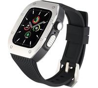 JQQJZLC Luxury Stainless Steel Refit Silicone Watch Strap Rm Mod Kit，For Ultra 8 7 6 SE 5 4，For Iwatch 44mm 45mm 49mm Modification Kit Replacement Cover Watchband