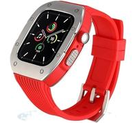 JQQJZLC Luxury Stainless Steel Refit Silicone Watch Strap Rm Mod Kit，For Ultra 8 7 6 SE 5 4，For Iwatch 44mm 45mm 49mm Modification Kit Replacement Cover Watchband