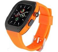 JQQJZLC Luxury Stainless Steel Refit Silicone Watch Strap Rm Mod Kit，For Ultra 8 7 6 SE 5 4，For Iwatch 44mm 45mm 49mm Modification Kit Replacement Cover Watchband