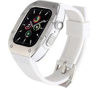 JQQJZLC Luxury Stainless Steel Refit Silicone Watch Strap Rm Mod Kit，For Ultra 8 7 6 SE 5 4，For Iwatch 44mm 45mm 49mm Modification Kit Replacement Cover Watchband