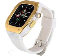 JQQJZLC Luxury Stainless Steel Refit Silicone Watch Strap Rm Mod Kit，For Ultra 8 7 6 SE 5 4，For Iwatch 44mm 45mm 49mm Modification Kit Replacement Cover Watchband
