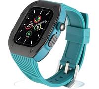 JQQJZLC Luxury Stainless Steel Refit Silicone Watch Strap Rm Mod Kit，For Ultra 8 7 6 SE 5 4，For Iwatch 44mm 45mm 49mm Modification Kit Replacement Cover Watchband