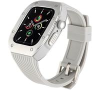 JQQJZLC Luxury Stainless Steel Refit Silicone Watch Strap Rm Mod Kit，For Ultra 8 7 6 SE 5 4，For Iwatch 44mm 45mm 49mm Modification Kit Replacement Cover Watchband