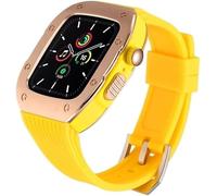 JQQJZLC Luxury Stainless Steel Refit Silicone Watch Strap Rm Mod Kit，For Ultra 8 7 6 SE 5 4，For Iwatch 44mm 45mm 49mm Modification Kit Replacement Cover Watchband