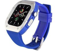JQQJZLC Luxury Stainless Steel Refit Silicone Watch Strap Rm Mod Kit，For Ultra 8 7 6 SE 5 4，For Iwatch 44mm 45mm 49mm Modification Kit Replacement Cover Watchband