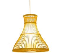 JQQJZLC Manual Bamboo Lantern Pendant Lamp Japanese Style Restaurant Hanging Light Umbrella Shape Creative E27 Single Head Ceiling Lamp Corridor Kitchen Modern and Simple Chandelier (Sized 40cm)
