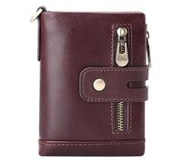 JQQJZLC Men Wallet Leather Bifold Short Wallets Male Hasp Vintage Purse Coin Pouch Multi-Functional Cards Pocket