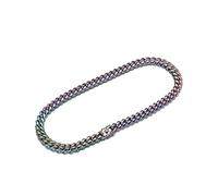 JQQJZLC Mens Choker Cuban Chain Stainless Steel Rainbow Colour Trend Necklace Fashion Charm Hip Hop Rock Jewelry Making