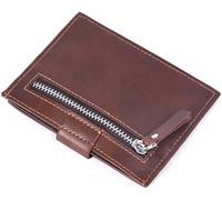 JQQJZLC Men's Small Card Holder, Driver's License Bag, Short Frosted Leather Zipper Card Holder Wallet-Card Holder Light