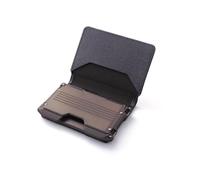 JQQJZLC Metal Cardholder Wallet Microfiber Credit Card Bifold Wallet Aluminum ID Card Case Men Business Badge Wallet