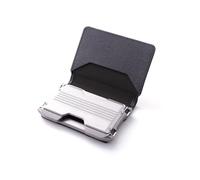 JQQJZLC Metal Cardholder Wallet Microfiber Credit Card Bifold Wallet Aluminum ID Card Case Men Business Badge Wallet