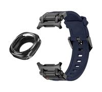 JQQJZLC Metal Case Fluororubber Strap for Samsung Galaxy Watch 7 Ultra 47mm Metal Protective Case Cover Sport Bracelet for Galaxy Ultra 47mm FKM WatchBands