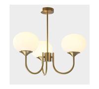 JQQJZLC Minimalist Large Pink Glass Ball Pendant Light - Mid Century 5-Light Chandelier, Modern Glass Globe Pendant Light, Farmhouse Industrial Gold Hanging Ceiling Light Fixture (Color : Pin