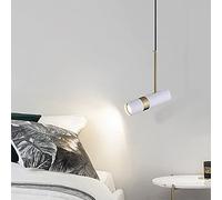 JQQJZLC Minimalist Pendant Light Bedroom Bedside Chandelier Creative Modern Bedside Reading Lamp Simple Long Line Nordic Restaurant Bar Small Spotlight Interesting Life (Black Warm Light)