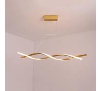 JQQJZLC Minimalist Spiral Pendant Light 47.24in LED Chandelier Ceiling Lamp, Linear Suspended Lighting Fixture Wave Hanging Chandeliers for Dining Room Kitchen Island Bedroom