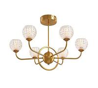 JQQJZLC Modern Art Sputnik Chandelier, Chandelier with Globe Glass Shade Modern Hanging Light Ceiling Lights for Dining Room Cafe Bar,Copper,8 Lights (Copper. 8 Lights)