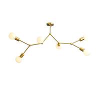 JQQJZLC Modern Art Sputnik Chandelier,Creativity Molecular Copper 4 Light 6 Light Personality Pendant Light Dining Room Hall Bedroom Art Deco Ceiling Light,Copper,6 Light (Copper. 4 Light)