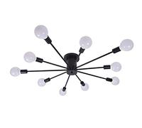 JQQJZLC Modern Art Sputnik Chandelier,Modern Ceiling Light Flush Mount Metal Molecular Ceiling Lamp Industrial Vintage Chandelier Ceiling Light Fixure Bedroom Ceiling Lights,Black,6 Lights (Black. 10