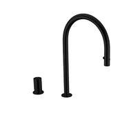 JQQJZLC Modern Brushed Kitchen Faucet with Invisible Pull Out Spray Single Handle Mixer Tap Two Hole Installation Solid Brass Construction Hot and Cold Water Control Independent Sink Faucet for 396GG