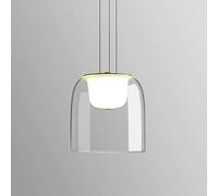JQQJZLC Modern Industrial Glass Pendant Light Transparent Glass Nostalgia Chandelier for Staircase Pendant Lamp Living Room Bedroom Bar Stairwell Minimalist Hanging Lamp