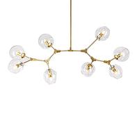 JQQJZLC Modern Industry Sputnik Chandelier,Glass Ball Bubble,Branch Adjustable Globe Rotate Antique Hand Blow Glass Shade E27,Golden,8