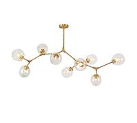 JQQJZLC Modern Industry Sputnik Chandelier,Glass Ball Bubble,Branch Adjustable Globe Rotate Antique Hand Blow Glass Shade E27,Golden,8