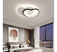 JQQJZLC Modern LED Ceiling Light, 2-Heart Flush Mount Contemporary Chandelier Ceiling Lamp Dimmable 3000K-6500K Lighting Fixture for Girl's Bedroom Living Room Kitchen Foyer Study Room Int