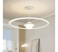 JQQJZLC Modern LED Pendant Lamp Minimalist LED Pendant Lamp 3000-6000K Dimmable Ring LED Pendant Light Acrylic Pendant Lamp Indoor Lighting Wall Control for Kitchen Dining Living Room