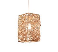JQQJZLC Modern Minimalist Rattan Woven Pendant Light Wicker Adjustable Chandelier Lamp Hanging Light Fixture for Restaurant Living Room Shop Made in China Produced in China