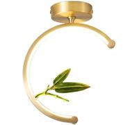 JQQJZLC Modern Semi Flush Mount Lighting Gold Ceiling Light Fixture LED Ring Chandelier Copper Brass Ceiling Lamp Farmhouse Chinese LED Ceiling Light for Hallway Porch Corridor Foyer
