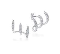 JQQJZLC Multi-Style Earrings : Triple Hoop, Illusion, Claw, Cuff, Double Piercing, Cross, Dangle, Large Gold Hoop, Filigree Designs | 14K Gold Plated, Cubic Zirconia for Everyday, Parties, Weddings