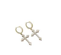 JQQJZLC Multi-Style Earrings : Triple Hoop, Illusion, Claw, Cuff, Double Piercing, Cross, Dangle, Large Gold Hoop, Filigree Designs | 14K Gold Plated, Cubic Zirconia for Everyday, Parties, Weddings