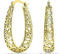 JQQJZLC Multi-Style Earrings : Triple Hoop, Illusion, Claw, Cuff, Double Piercing, Cross, Dangle, Large Gold Hoop, Filigree Designs | 14K Gold Plated, Cubic Zirconia for Everyday, Parties, Weddings