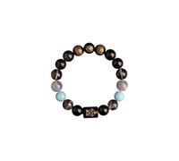 JQQJZLC Natural Stones Beaded Fengshui Bracelets, Energy Crystal Five Wealth Gods Protection Bracelets Attract Lucky Wealthy, White Crystal Stretch Bracelet for Men Women Relieve Stress