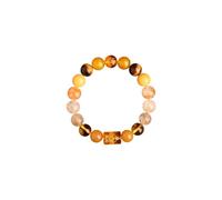 JQQJZLC Natural Stones Beaded Fengshui Bracelets, Energy Crystal Five Wealth Gods Protection Bracelets Attract Lucky Wealthy, White Crystal Stretch Bracelet for Men Women Relieve Stress