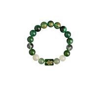 JQQJZLC Natural Stones Beaded Fengshui Bracelets, Energy Crystal Five Wealth Gods Protection Bracelets Attract Lucky Wealthy, White Crystal Stretch Bracelet for Men Women Relieve Stress
