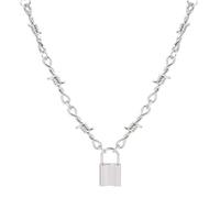 JQQJZLC Necklace Fashion Brambles Iron Unisex Chain Necklace Women Hip-hop Gothic Punk Lock Barbed Little Prickly Thorns Choker Collar Gifts Jewellery Gifts191
