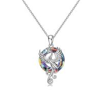 JQQJZLC Necklace Fashion Firebird Crystal Pendant Necklace Phoenix Wings Pendant Made of Colored Glass for Women Exquisite Birthday Gift Gift212