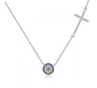 JQQJZLC Necklace Women Jewelry 925 Sterling Silver Round Decorative Pendant Necklace for Women Collares
