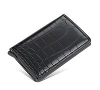 JQQJZLC New Aluminum Metal Credit Business Mini Card Wallet Man Women Smart Wallet Business Card Holder Wallet