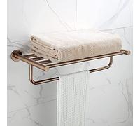 JQQJZLC Nordic Brushed Rose Gold Towel Rack Bathroom Storage Rack,Single Towel Bar for Bathroom Single Pole/Double Towel Shelf,Towel Storage Wall Mounted Bath Towel Rail/Double/60Cm