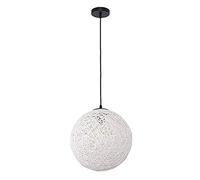JQQJZLC Nordic Creative Bamboo, Rattan and Hemp Globes Pendant Light E26/E27 Colorful Hanging Lamp Restaurant Chandelier Kitchen Island Ceiling Spherical Rattan Nest Lampshade Bar Decor Bedroom