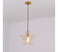 JQQJZLC Nordic Modern Industrial Star Shape Chandelier Simple Brushed Gold Finish Children's Room Art Kitchen Island Bedroom Decor Pendant Light Steel Restaurant Mount Ceiling Hang Lamp E27/E26 Needed
