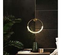 JQQJZLC Nordic Modern Iron Minimalist Personality Crystal Chandelier Bedroom Bedside Aisle Light Porch Bar Small Chandelier Personality Round Dining Room Bedroom Lamp Luxury Design Bedside Lamp
