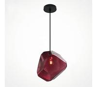 JQQJZLC Nordic New Modern Stained LED Color Glass Stone Pendant Lights Creative Lounge Dining Room Chandelier Single Head Business District Showroom Ceiling Hanging Lamp G4 Holiday Lights Needed