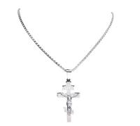 JQQJZLC Orthodox Cross Jesus Necklace For Women Men Stainless Steel Russian Greek Church Eternal Cross Jewelry Masculina