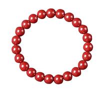 JQQJZLC Panzhu bracelet, Buddhist Rosary,Rosary Beads,Natural Cinnabar Bracelet Feng Shui Bracelet Crystal Cinnabar Lucky Beaded Bracelet Birth Year Talisman for Women Wealth Good Luck Prosperity