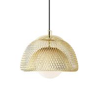 JQQJZLC Pendant Light Fixture Wrought Iron Mesh Hanging Ceiling Lighting Fixture for Bathroom Bedroom Creative Wire Modern Ceiling Chandelier 1-Light E27 Light Fixture (35cm)